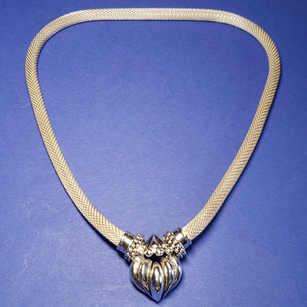 Joseph Esposito 925 Mesh Heart Pendant Necklace